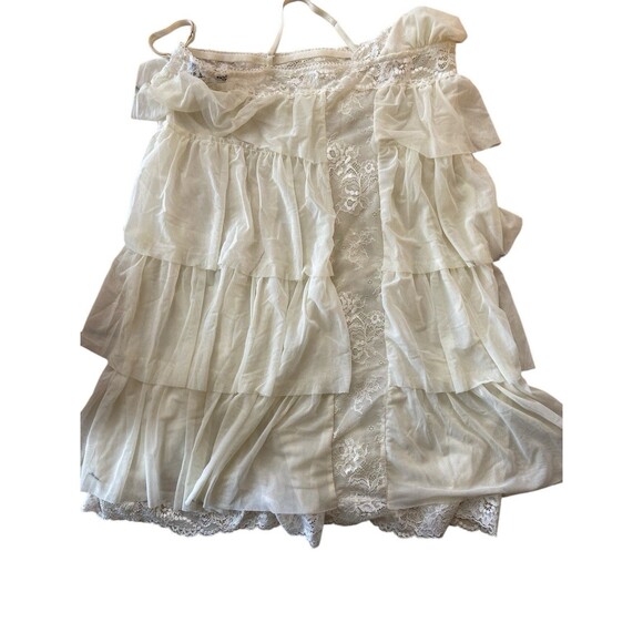 Soma‎ Intimates Sz Medium Ivory Tiered Babydoll Chemise  Vintage Style - Picture 4 of 7